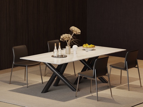  现代餐桌椅3d模型 