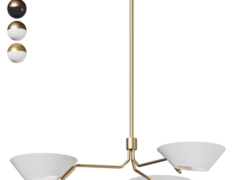  现代轻奢多头金属装饰吊灯3d模型 