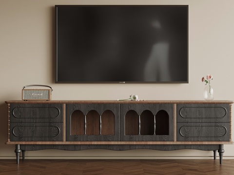  法式复古风电视柜 矮柜3d模型 