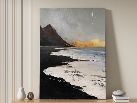  现代，轻奢，侘寂，肌理，装饰画3d模型 