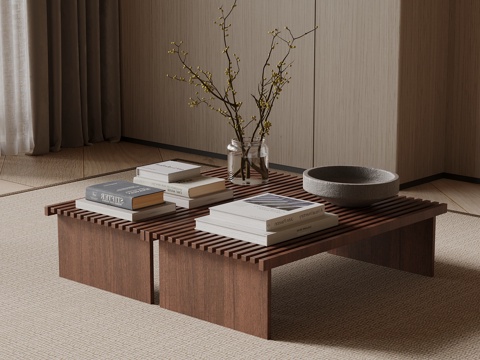  中古风茶几3d模型 