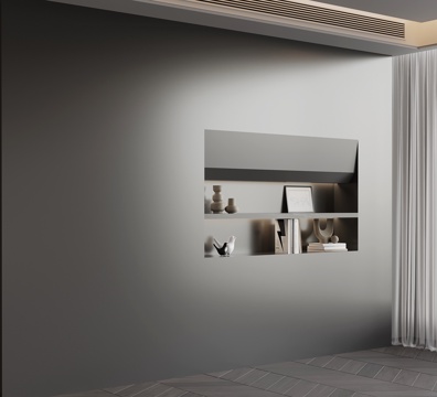  现代置物架 背景墙 装饰架3d模型 