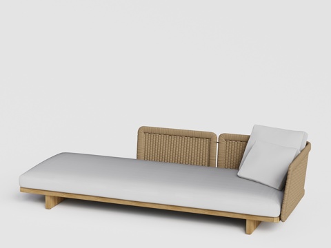  paolalenti 庭院花园 户外露台 三人柚木沙发组合3d模型 