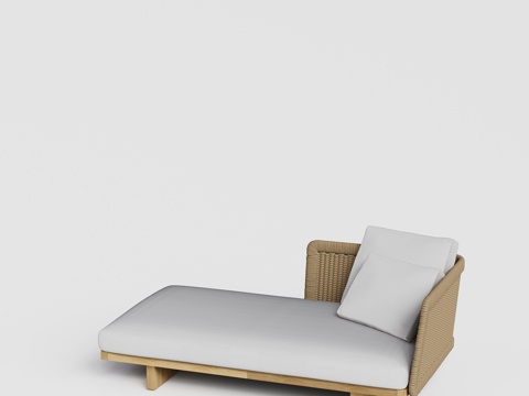  paolalenti 庭院花园 户外露台 三人柚木沙发组合3d模型 