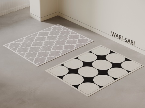  现代中古风地毯 方形地毯3d模型 