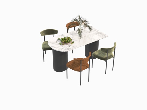  现代餐桌椅3d模型 