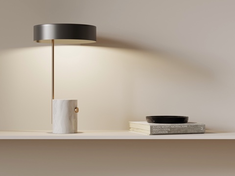  现代轻奢风台灯su模型 