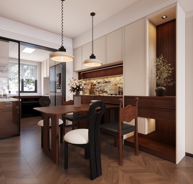  中古风餐厅厨房3d模型 