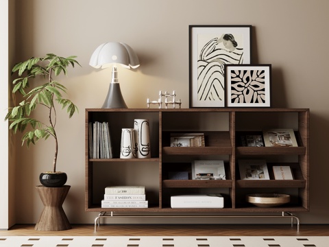  中古风玄关柜3d模型 