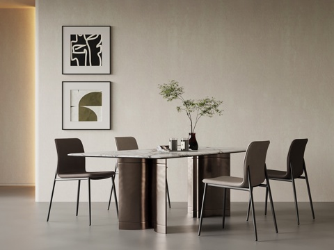  意式餐桌椅3d模型 