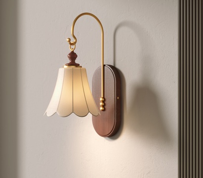 中古风壁灯 床头壁灯su模型