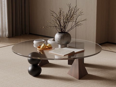  中古风茶几3d模型 