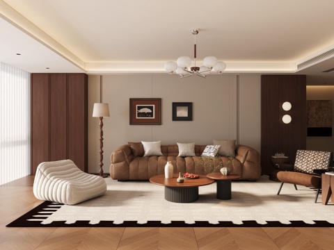  中古风客厅3d模型 