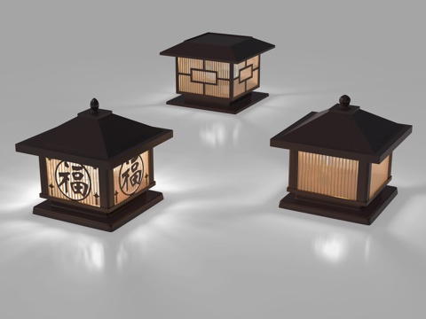  柱灯 太阳能灯 地灯3d模型 