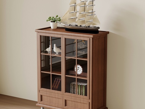  中古风边柜 装饰柜3d模型 