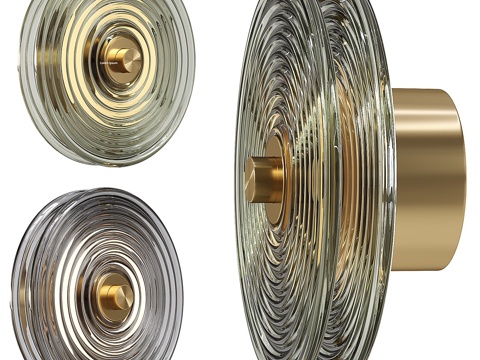  现代轻奢圆形玻璃装饰壁灯3d模型 