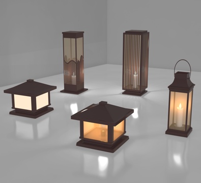  地灯 庭院灯 柱灯 太阳能灯3d模型 