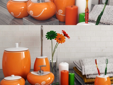  现代洗漱用品 洗漱用品3d模型 