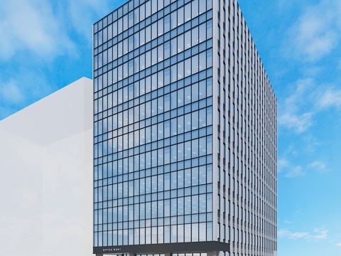  高层写字楼 玻璃幕建筑 商业办公楼3d模型 