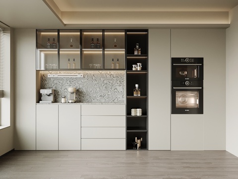  现代餐边柜3d模型 