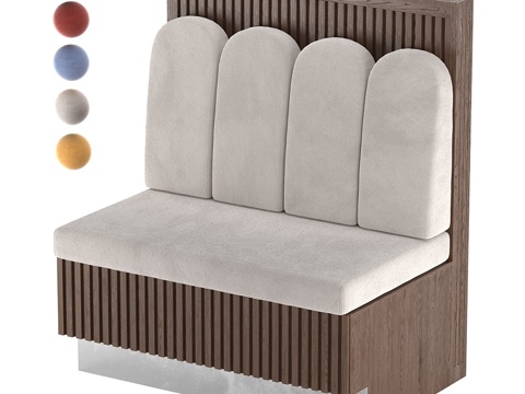  新中式卡座沙发3d模型 