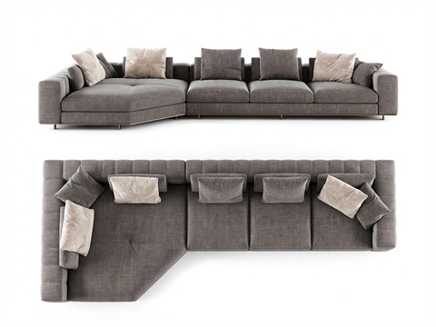  意式L型沙发 minotti 意大利沙发 客厅沙发3d模型 