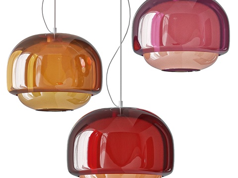  现代玻璃装饰小吊灯3d模型 