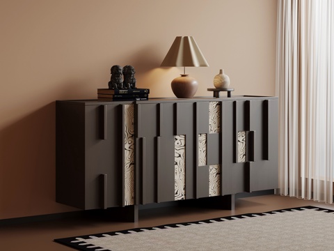  中古风玄关柜 边柜3d模型 