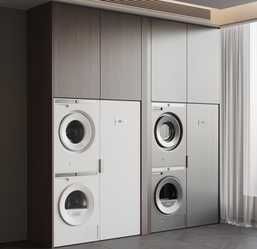  现代意式洗衣机柜 极简洗衣机柜3d模型 