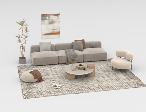  沙发组合3d模型 