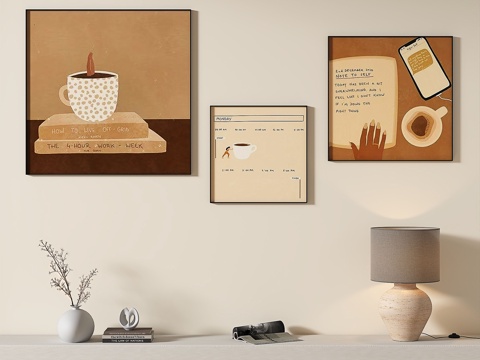  现代，简约，抽象，装饰画3d模型 