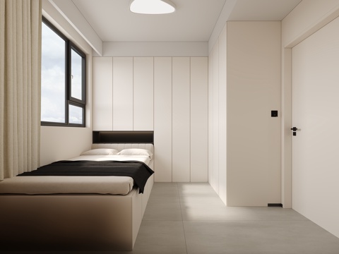  现代简约黑白灰榻榻米3d模型 