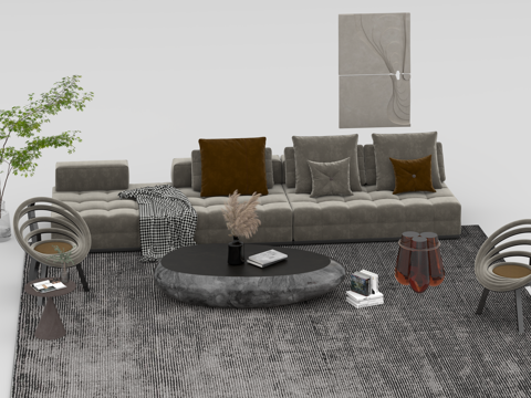  沙发组合3d模型 