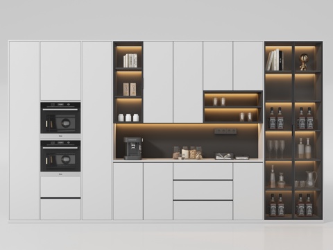  现代酒柜3d模型 