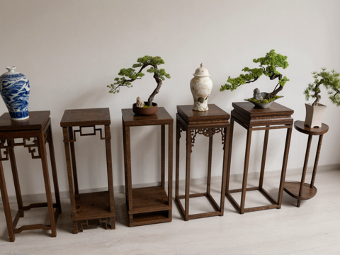  中式花架su模型 