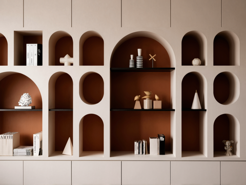 现代时尚展示柜收纳柜su模型