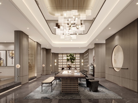  现代茶室3d模型 