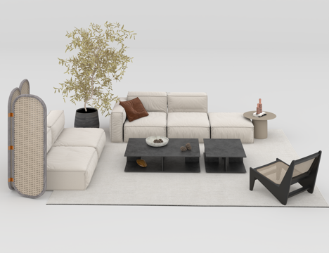  沙发组合3d模型 