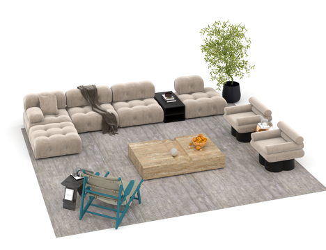  沙发组合3d模型 