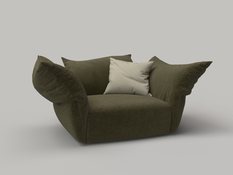  现代布艺懒人沙发3d模型 