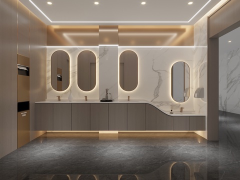  卫生间洗手台 洗手区3d模型 