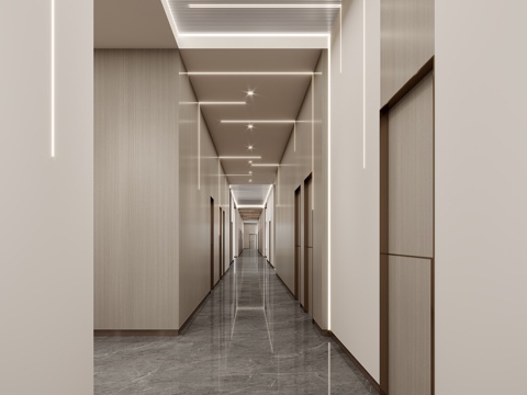  现代走廊3d模型 