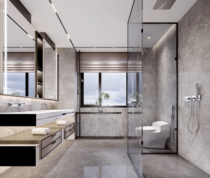  现代卫生间3d模型 