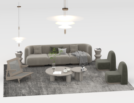  沙发组合3d模型 