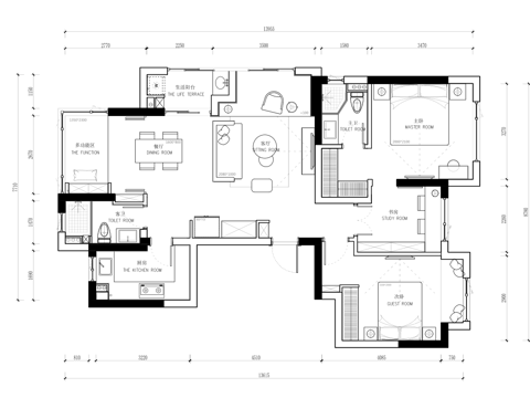 龙湖大平层 样板间 最新全套施工图合集cad施工图