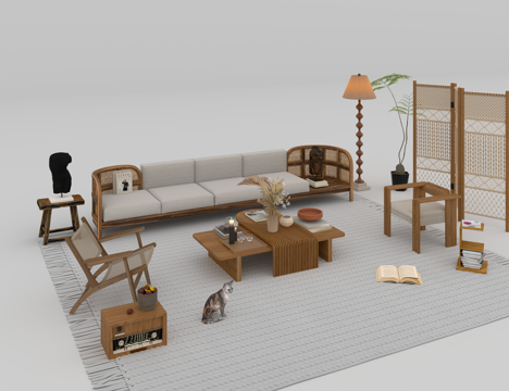  沙发组合3d模型 