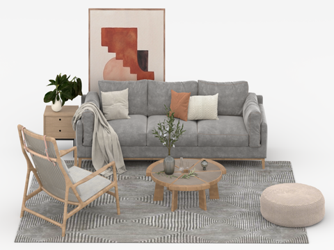  沙发组合3d模型 