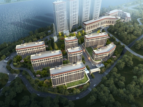  欧式  住宅区 住宅鸟瞰3D模型3d模型 