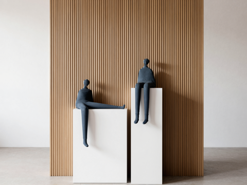 现代人物雕塑su模型