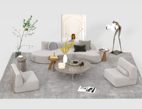  沙发组合3d模型 